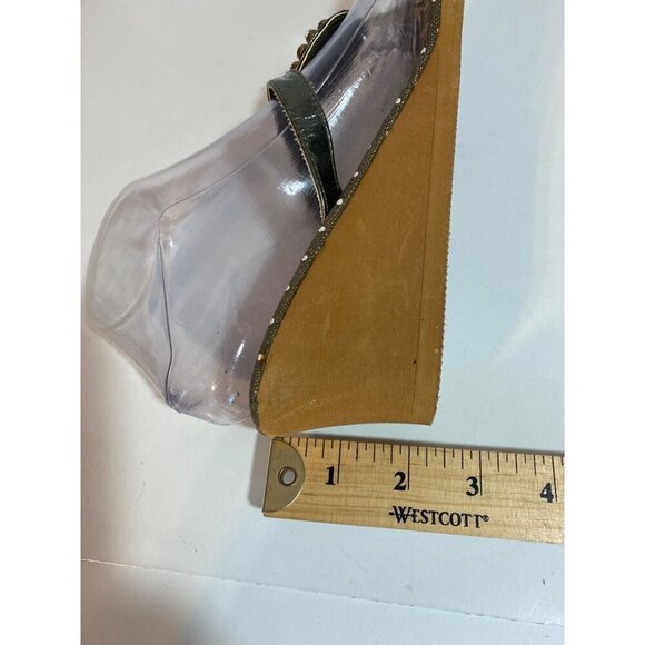 New Wedge Sandals with Rhinestone Gemstone Accent Women's Size 7 NWT - Picture 8 of 9